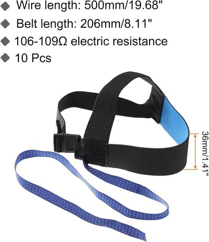 MECCANIXITY 5pcs ESD Anti Static Foot Heel Straps Anti Static Wrist Strap Band Adjustable for Grounding Removing Static Black in Kuwait