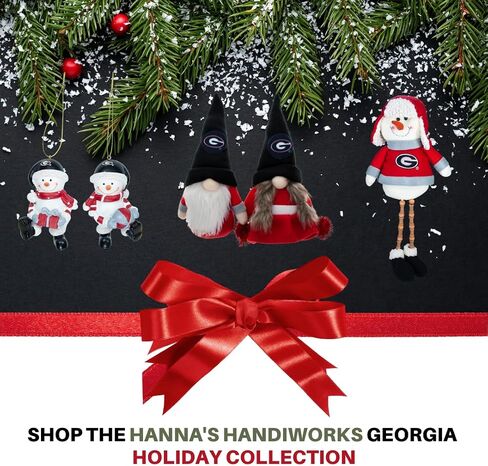جليسة رجل الثلج القطيفة من Hanna's Handiworks Collegiate مع زينة للسكن بأرجل متدلية مطرزة - هدية مثالية للطلاب/التخرج/الخريجين - أظهر روح فريق الرابطة الوطنية لرياضة الجامعات (NCAA) in Saudi Arabia