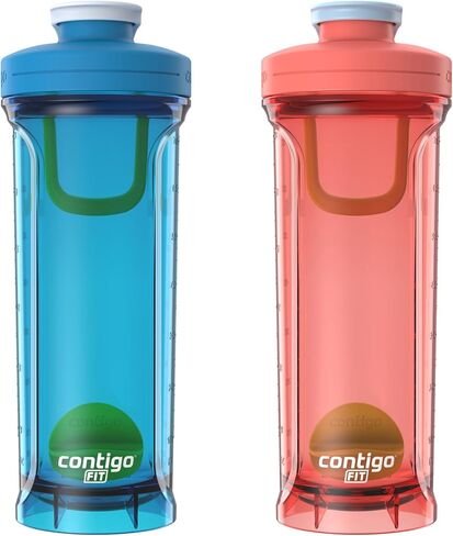 Contigo Shake & Go Fit 2.0 Water Bottle, 28 oz, Salt; Macaroon, 2-Pack in Saudi Arabia