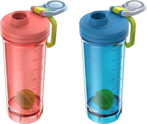 Contigo Shake & Go Fit 2.0 Water Bottle, 28 oz, Salt; Macaroon, 2-Pack in Saudi Arabia