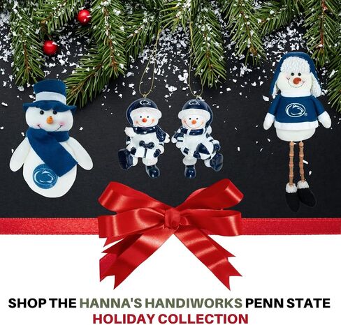 جليسة رجل الثلج القطيفة من Hanna's Handiworks Collegiate مع زينة للسكن بأرجل متدلية مطرزة - هدية مثالية للطلاب/التخرج/الخريجين - أظهر روح فريق الرابطة الوطنية لرياضة الجامعات (NCAA) in Saudi Arabia
