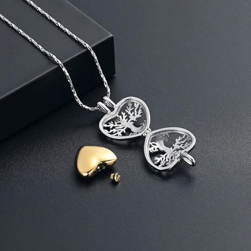 Tree of Life Urn Necklaces for Ashes Heart Shape Cremation Jewelry Memorial Keepsake Jewelry Gifts for Women Men Memorial Lockets Ashes Holder for Pet in Saudi Arabia