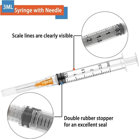 1ml Syringe with Cap,1ml Syringe Without Needle for Liquids,30 Pack Sterile Packaged in Saudi Arabia