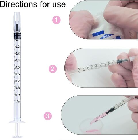 1ml Syringe with Cap,1ml Syringe Without Needle for Liquids,30 Pack Sterile Packaged in Saudi Arabia