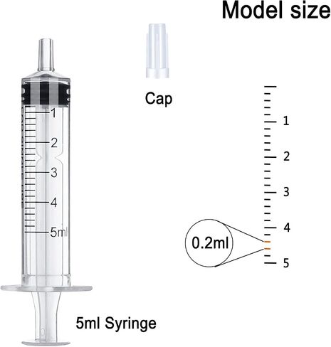 1ml Syringe with Cap,1ml Syringe Without Needle for Liquids,30 Pack Sterile Packaged in Saudi Arabia