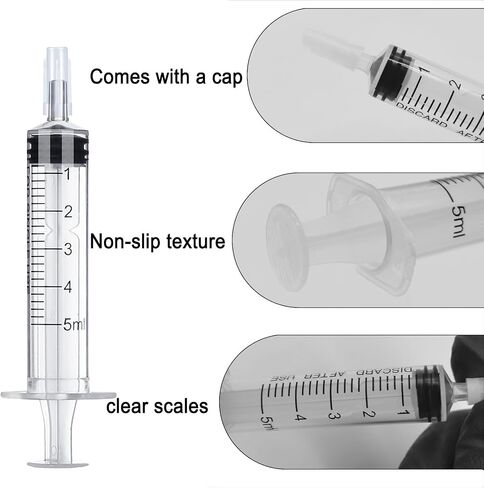 1ml Syringe with Cap,1ml Syringe Without Needle for Liquids,30 Pack Sterile Packaged in Saudi Arabia