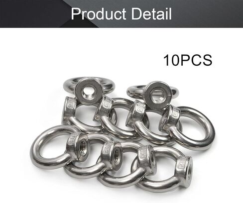 MroMax 4Pcs Lifting Eye Nut M12 Metric Female Thread Ring Shape Nut 304 Stainless Steel Round Shape Fastener Lifting Ring for Rope Fitting Silver in Saudi Arabia