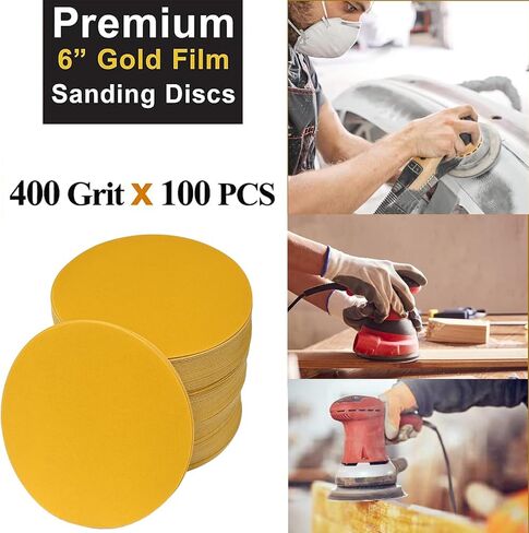 6 Inch No-Hole Hook and Loop Sanding Discs 220 Grit Random Orbital Sandpaper for Automotive and Woodworking 100Pack in Saudi Arabia