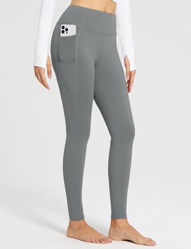 BALEAF Women's Butt Lifting High Waisted Fleece Lined Workout Gym Leggings with Pockets Thermal Winter Hiking Running in Saudi Arabia