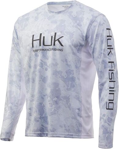 قميص Huk الرجالي Standard Icon X Camo بأكمام طويلة لصيد السمك، Boca Grande، X-Large in Saudi Arabia