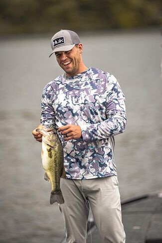 قميص Huk الرجالي Standard Icon X Camo بأكمام طويلة لصيد السمك، Boca Grande، X-Large in Saudi Arabia