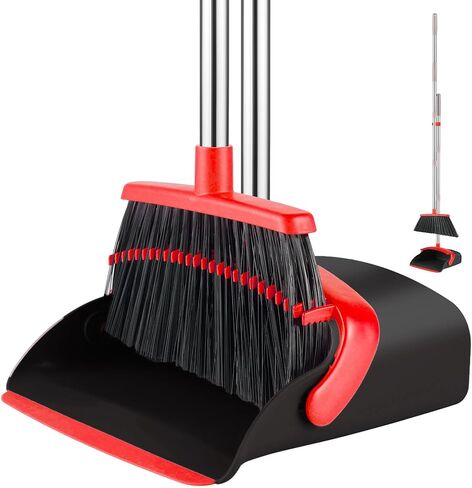 Broom with Dustpan Set, 55" Long Handle Broom and Dustpan Set for Home, Kitchen, Room, Office, Lobby, Indoor Floor Cleaning, Dustpan and Broom Set in Saudi Arabia