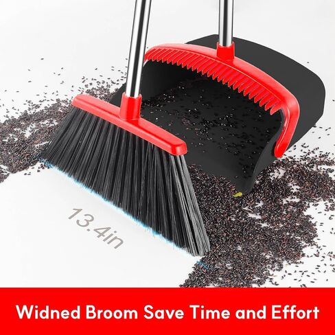 Broom with Dustpan Set, 55" Long Handle Broom and Dustpan Set for Home, Kitchen, Room, Office, Lobby, Indoor Floor Cleaning, Dustpan and Broom Set in Saudi Arabia