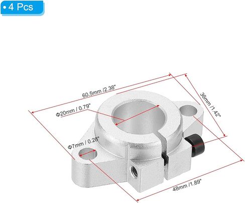 PATIKIL SHF13 Aluminum Linear Motion Rod Rail Clamping Guide Support, 4 Pcs for 13mm Dia Shaft in Saudi Arabia