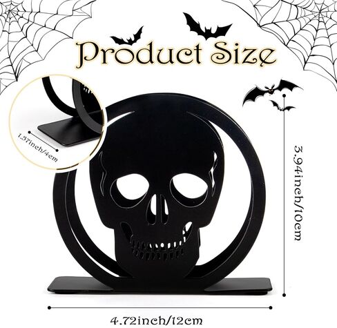 قطعتين من حامل مناديل جمجمة الهالوين، حامل مناديل معدنية سوداء، حامل مناديل العشاء والكوكتيل الجديد، حامل مناديل ورقية، منظم للمنزل، المطبخ، المطعم، ديكور الفندق in Kuwait