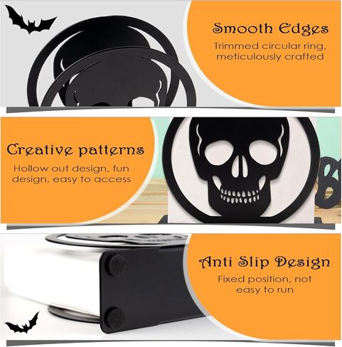 قطعتين من حامل مناديل جمجمة الهالوين، حامل مناديل معدنية سوداء، حامل مناديل العشاء والكوكتيل الجديد، حامل مناديل ورقية، منظم للمنزل، المطبخ، المطعم، ديكور الفندق in Kuwait