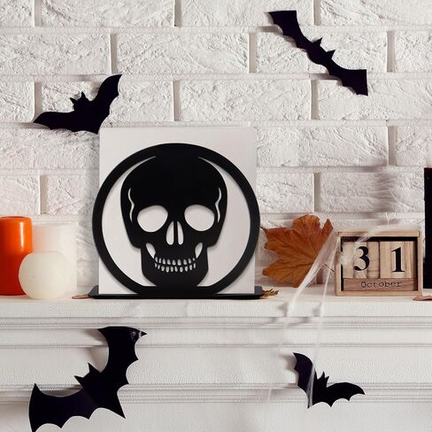 قطعتين من حامل مناديل جمجمة الهالوين، حامل مناديل معدنية سوداء، حامل مناديل العشاء والكوكتيل الجديد، حامل مناديل ورقية، منظم للمنزل، المطبخ، المطعم، ديكور الفندق in Kuwait