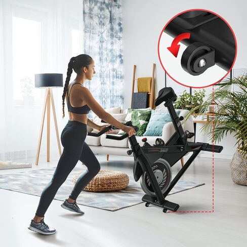 Exercise Bike,Indoor Cycling Bike Stationary with Comfortable Seat Cushion,Brake Pad Silent Belt Drive for Home Cardio,Workout Bike with 300lbs Weight Capacity,Black Orange in Saudi Arabia