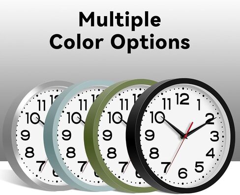 Wall Clock Silent Non-Ticking Modern Clock Battery Operated 8 Inch Small Classic Analog Decorative for Kitchen, Bathroom, Office, Bedroom, Home(Silver) in Saudi Arabia