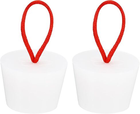MECCANIXITY Silicone Rubber Tapered Plug 35 to 45mm Solid Bathtub Bungs Stopper with Handle for Test Tubes, Water Pipe, Drainage Hole, White 2 Pieces in Saudi Arabia