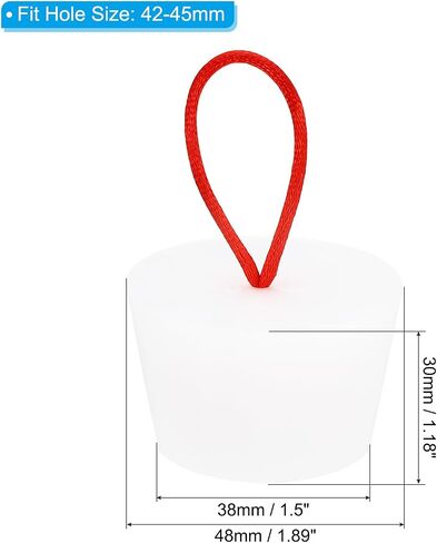 MECCANIXITY Silicone Rubber Tapered Plug 35 to 45mm Solid Bathtub Bungs Stopper with Handle for Test Tubes, Water Pipe, Drainage Hole, White 2 Pieces in Saudi Arabia