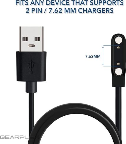 Magnetic Smart Watch Charging Cable Compatible with Apple, Samsung, and Fitness Watches, Quick Charge with 3-Pin Connections, USB Type-A, 5.0mm in Saudi Arabia