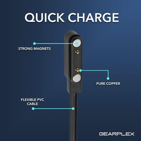 Magnetic Smart Watch Charging Cable Compatible with Apple, Samsung, and Fitness Watches, Quick Charge with 3-Pin Connections, USB Type-A, 5.0mm in Saudi Arabia