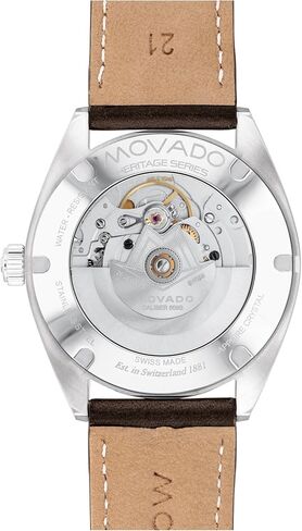 Movado Heritage Series Datron Men's Watch - Swiss Automatic Movement, Calfskin Strap - 5 ATM Water Resistance - Sport Luxury Fashion Timepiece for Him - 40mm in Saudi Arabia