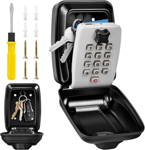 Key Safe Outdoor Waterproof 12 Digit Combination Lockbox Super Security Extra Large Key Box Police Approved Key Storage Box with Weatherproof Cover for Home Garage Office School in Saudi Arabia