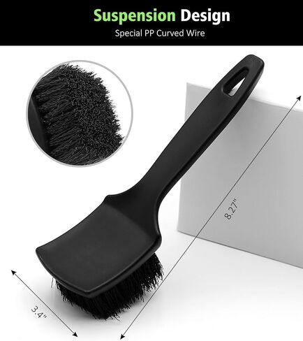 Car Wheel Brush Kit, 3 Pack Long Handle Wheel Cleaning Brush and Detailing Brush, Scratch-Free Wheel Cleaner Brushes for Vehicle Motorcycle Rim Fenders Engine Exhaust Tips, Green in Saudi Arabia