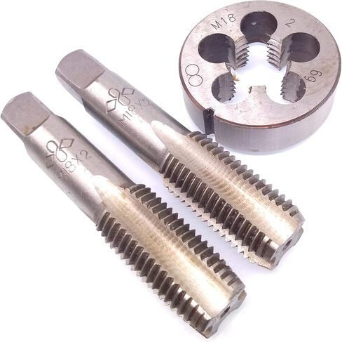 Yodaoke HSS M18 x 2mm Tap Tap and Plug Tap وM18 x 2mm Die متري الخيط اليد اليمنى in Saudi Arabia