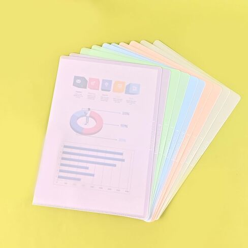 BAYTORY 10 Pack Plastic File Folders, Gradient Colors Project Pockets Plastic Sleeves for Paper 11×8.5 inches, Documents Folder Paper Sheet Protectors for Office School (Blue) in Kuwait