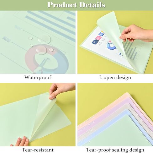 BAYTORY 10 Pack Plastic File Folders, Gradient Colors Project Pockets Plastic Sleeves for Paper 11×8.5 inches, Documents Folder Paper Sheet Protectors for Office School (Blue) in Kuwait