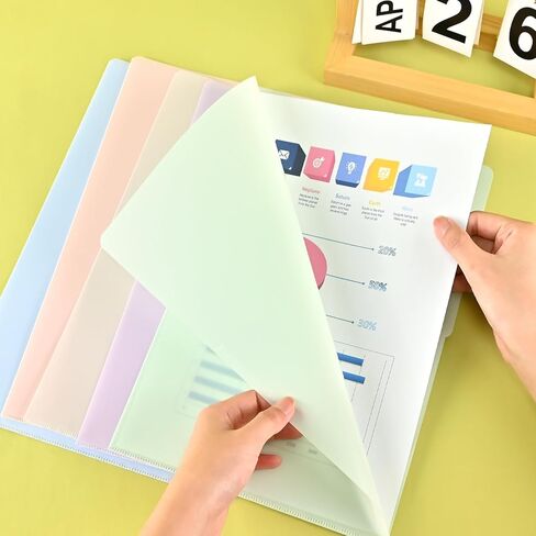 BAYTORY 10 Pack Plastic File Folders, Gradient Colors Project Pockets Plastic Sleeves for Paper 11×8.5 inches, Documents Folder Paper Sheet Protectors for Office School (Blue) in Kuwait