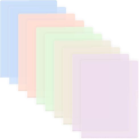 BAYTORY 10 Pack Plastic File Folders, Gradient Colors Project Pockets Plastic Sleeves for Paper 11×8.5 inches, Documents Folder Paper Sheet Protectors for Office School (Blue) in Kuwait