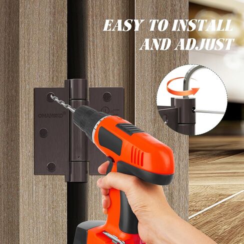 2 Pack Self Closing Door Hinges 3.5 inch Oil Rubbed Bronze Door Hinges Spring Loaded Auto Close Hinges Square Corners Adjustable Tension for Interior Door 3 1/2 Auto Self-Closing Hinge in Saudi Arabia