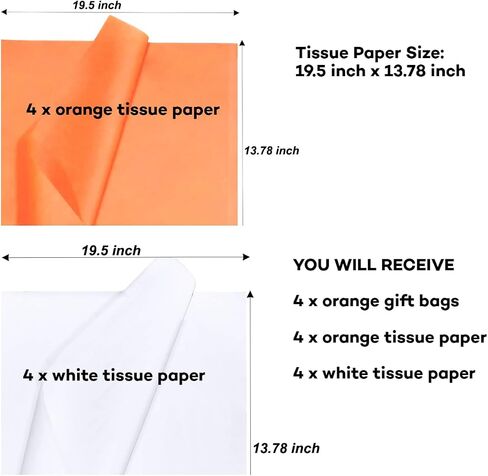 JUNESHE Small Gift Bags with Handles & Tissue Paper,4 Pack Mini White Gift Bags, Extra Small White Paper Bags, Tiny Gift Wrap for Birthday Party Favors, Baby Shower in Kuwait