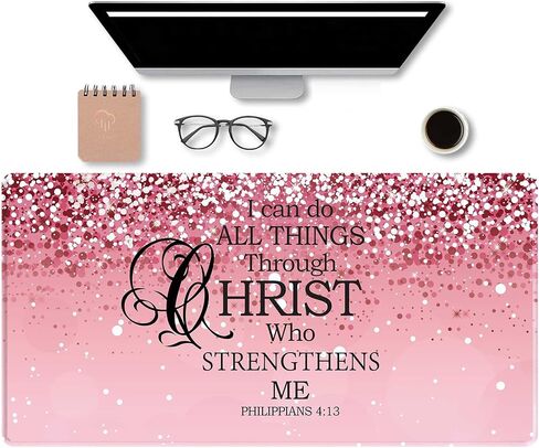 Large Extended Mouse Pad with Superior Micro-Weave Cloth, Inspirational Quote Mouse Pads for Desk,Waterproof Non-Slip Rubber Base Mousepad Desk Mat for Office/Home/Desktop,Pink Mouse Pad for Women in Kuwait