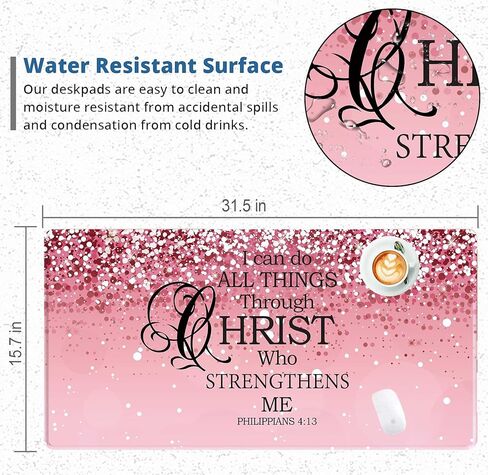 Large Extended Mouse Pad with Superior Micro-Weave Cloth, Inspirational Quote Mouse Pads for Desk,Waterproof Non-Slip Rubber Base Mousepad Desk Mat for Office/Home/Desktop,Pink Mouse Pad for Women in Kuwait