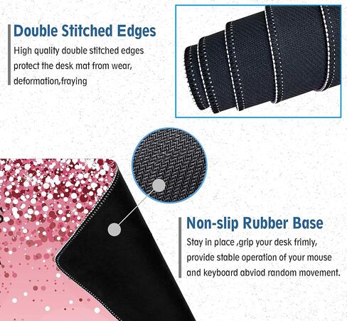 Large Extended Mouse Pad with Superior Micro-Weave Cloth, Inspirational Quote Mouse Pads for Desk,Waterproof Non-Slip Rubber Base Mousepad Desk Mat for Office/Home/Desktop,Pink Mouse Pad for Women in Kuwait