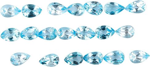(1 Stone Pack, Brilliant cut, 8X6X4 mm) AURA GEMS Natural Swiss Blue Topaz Gemstone Oval Shape Healing Birthstone Crystals Wholesale Lot-Zodiac Gemstone-DIY Jewelry Making Bulk Gemstone Deal in Saudi Arabia