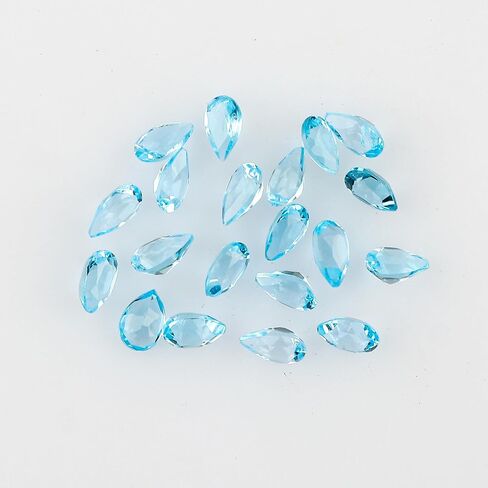 (1 Stone Pack, Brilliant cut, 8X6X4 mm) AURA GEMS Natural Swiss Blue Topaz Gemstone Oval Shape Healing Birthstone Crystals Wholesale Lot-Zodiac Gemstone-DIY Jewelry Making Bulk Gemstone Deal in Saudi Arabia