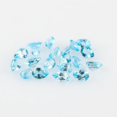 (1 Stone Pack, Brilliant cut, 8X6X4 mm) AURA GEMS Natural Swiss Blue Topaz Gemstone Oval Shape Healing Birthstone Crystals Wholesale Lot-Zodiac Gemstone-DIY Jewelry Making Bulk Gemstone Deal in Saudi Arabia