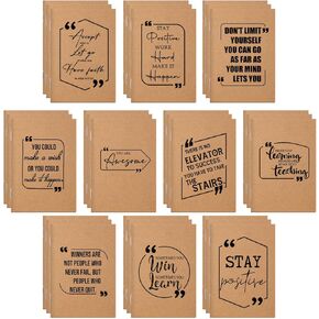 Fulmoon 100 Pcs Inspirational Notepads Pocket Motivational Notebook Mini Notebooks Small Lined Inspiring Journals Stocking Stuffers for Class Students Nurses Employees Team Gifts (Brown)