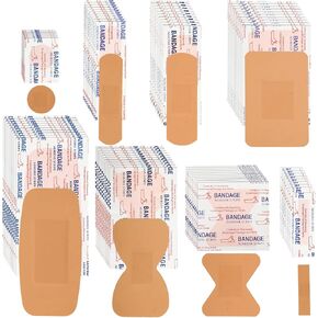Lounsweer 720 Pcs Colorful Variety Bandages Pack Kids Assorted Sizes Fingertip Bandages Waterproof Flexible Bandages Breathable Adhesive Bandages Bulk for First Aid Wound Care Scrapes Blister