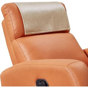 Non Slip Recliner Headrest Protector Washable Faux Leather Headrest Covers for Recliner Chair Waterproof Couch Headrest Covers for Sofa,Furniture,Office Chair,Theater Seat (Cream)