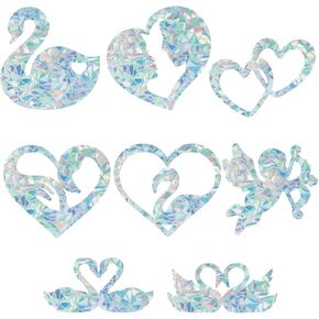 GORGECRAFT 16pcs Music Notes Window Clings 8 Styles Large Rainbow Window Clings 3D Decorative Window Film Music Notes Anti-Collision Window Stickers Sun Catcher for Kitchen Dining Room Bedroom