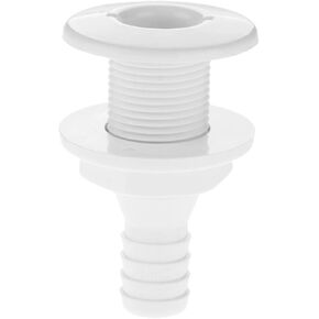 MUXSAM 1 Piece Thru Hull Fitting Plastic White for 3/4 inch Hose
