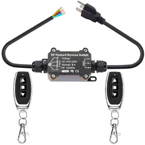 AC110/230/240/250v Forward Reverse Switch,Waterproof Linear Actuator Remote Switch Extension Cord Outlet,164ft Range Wireless Motor Switch with 8A RF Module Relay for Linear Actuator