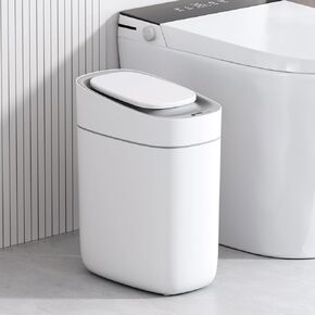ELPHECO Automatic Bathroom Trash Can with Lid 2.5 Gallon Slim Sensor Garbage Can, 9L Narrow Plastic Trash Bin, Waterproof Motion Sensor Trash Bin for Bedroom, Living Room, Narrow Space, Golden